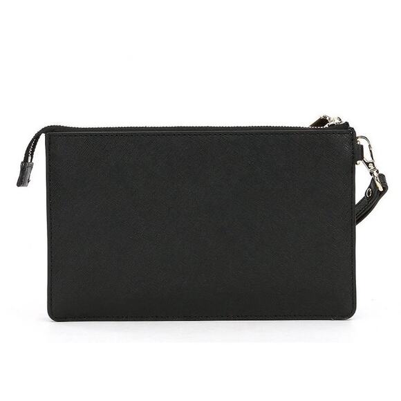 NWT Michael Kors Perforated Medium Gusset Leather Wristlet Black w/GoldTone HDWR - Picture 2 of 5